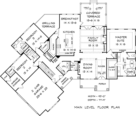 House Plan 60086 First Level Plan