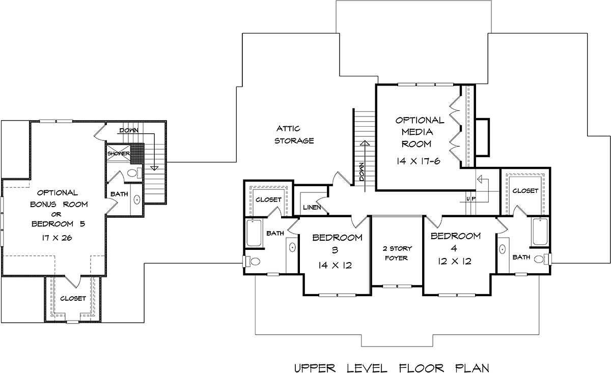 Craftsman Traditional Level Two of Plan 60088