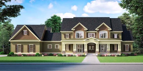 Craftsman, Traditional House Plan 60088 with 3 Beds, 5 Baths, 3 Car Garage Elevation