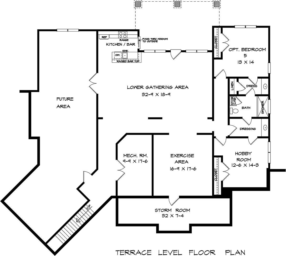 Craftsman Traditional Lower Level of Plan 60096