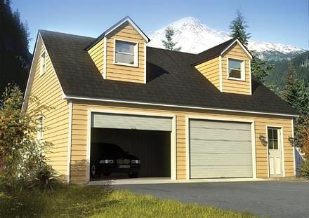 Garage Plan 6010 - 2 Car Garage Elevation