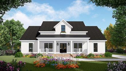 Country Farmhouse Southern Elevation of Plan 60102