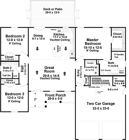 House Plan 60105 First Level Plan