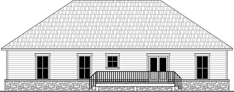 Country Farmhouse New American Style Ranch Traditional Rear Elevation of Plan 60105