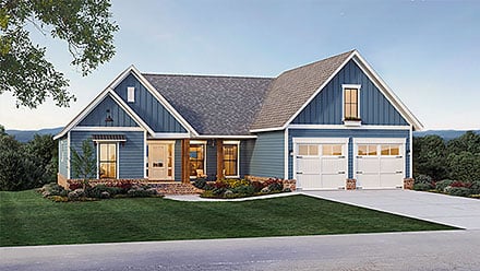 Country Farmhouse Ranch Traditional Elevation of Plan 60110