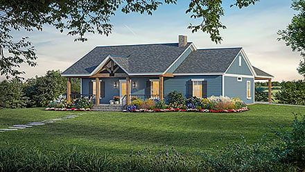 Cottage Country Craftsman Farmhouse Ranch Elevation of Plan 60113