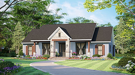 Country Farmhouse Traditional Elevation of Plan 60114