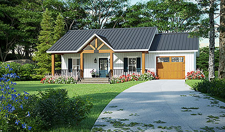 Cottage Country Farmhouse Ranch Elevation of Plan 60115