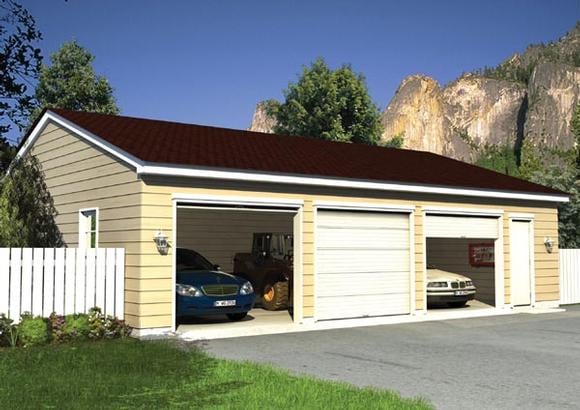 Garage Plan 6012 - 3 Car Garage Elevation