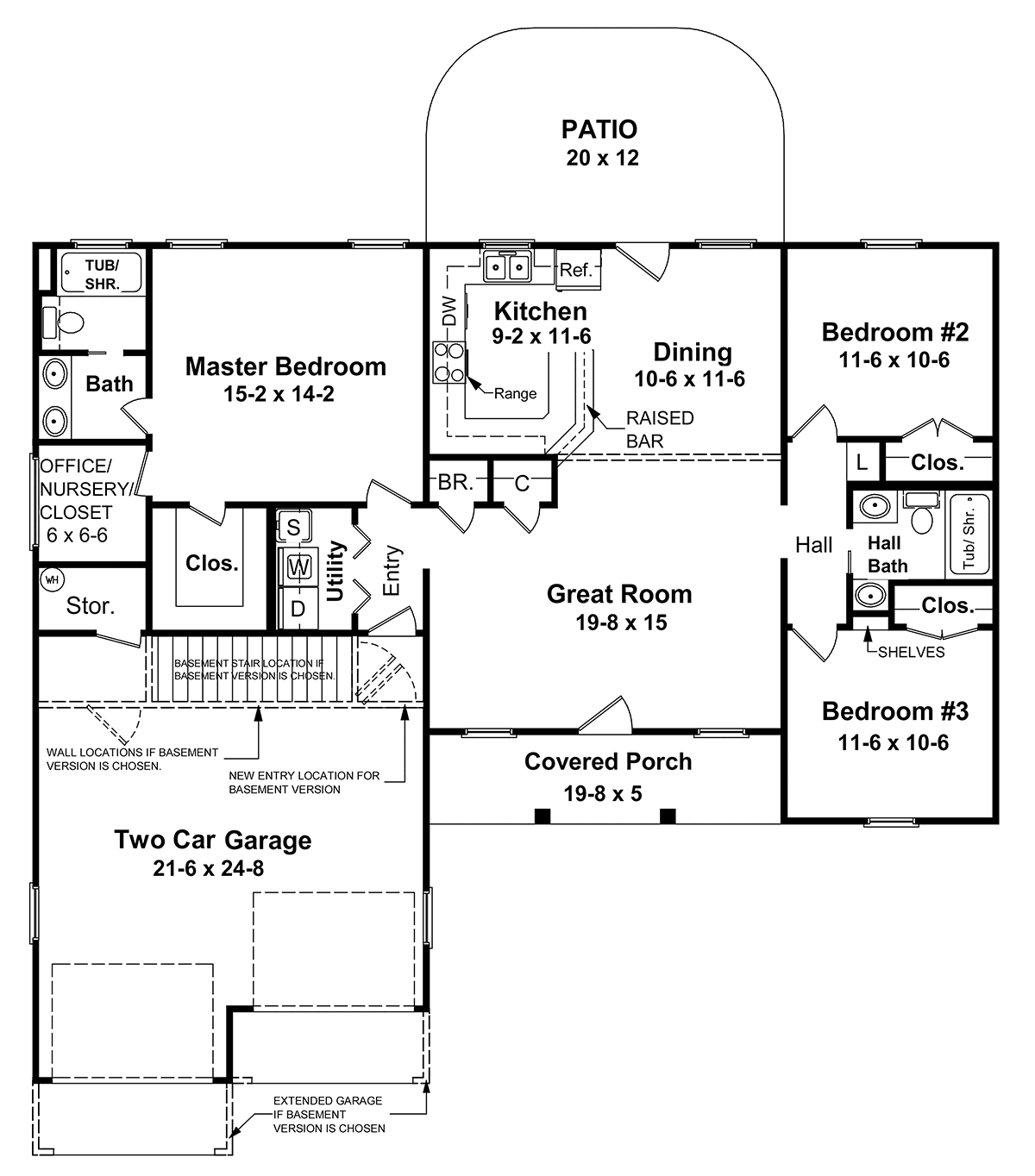 Country Ranch Traditional Level One of Plan 60125