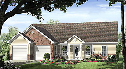 Country Ranch Traditional Elevation of Plan 60125