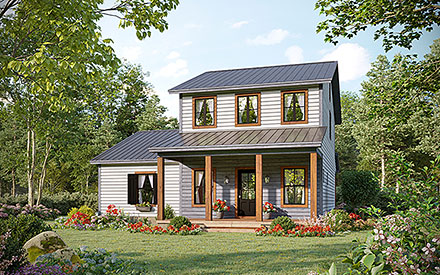 Country Farmhouse Elevation of Plan 60128