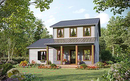 Country, Farmhouse House Plan 60128 with 3 Beds, 3 Baths