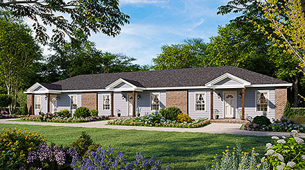 Country Ranch Southern Elevation of Plan 60131