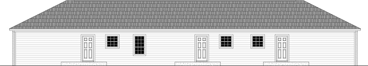 Country Ranch Southern Rear Elevation of Plan 60131