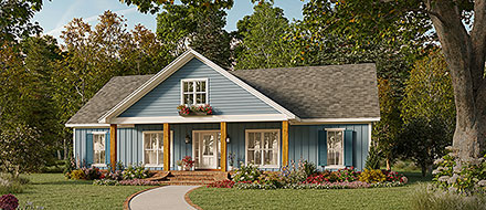 Country Farmhouse Traditional Elevation of Plan 60134