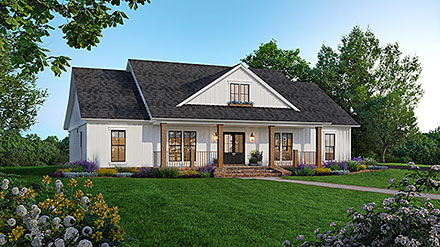 Country Farmhouse Ranch Elevation of Plan 60137