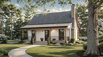 Cottage Country Farmhouse Elevation of Plan 60148