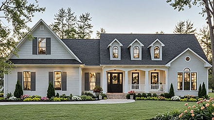 Contemporary Country Craftsman Farmhouse Elevation of Plan 60166