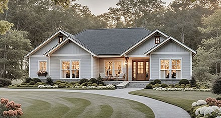 Contemporary Country Craftsman Farmhouse Elevation of Plan 60170