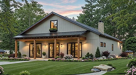 Country Craftsman Farmhouse Elevation of Plan 60171