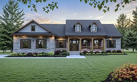 Cape Cod Contemporary Country Farmhouse Traditional Elevation of Plan 60175