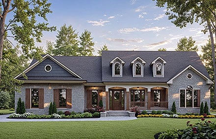 Country Farmhouse Southern Traditional Elevation of Plan 60178