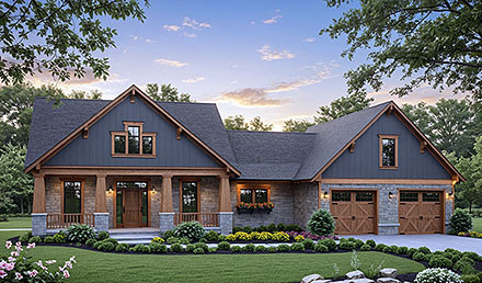 Cottage Country Craftsman Elevation of Plan 60179