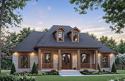 Contemporary Country Farmhouse Traditional Elevation of Plan 60181