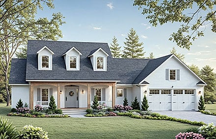 Country Farmhouse Traditional Elevation of Plan 60182