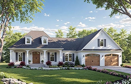 Farmhouse Ranch Traditional Elevation of Plan 60197