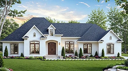 Farmhouse Ranch Traditional Elevation of Plan 60199