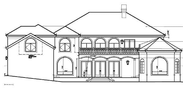 Mediterranean Rear Elevation of Plan 60345