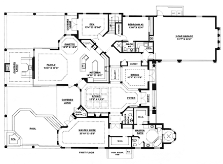 House Plan 60431 First Level Plan