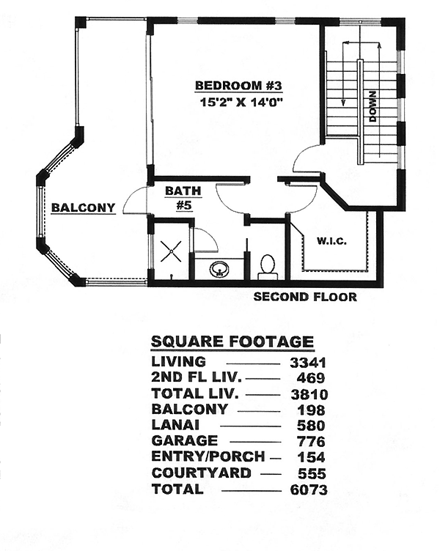 House Plan 60431 Second Level Plan