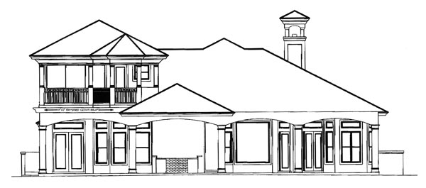 Florida Mediterranean Rear Elevation of Plan 60431