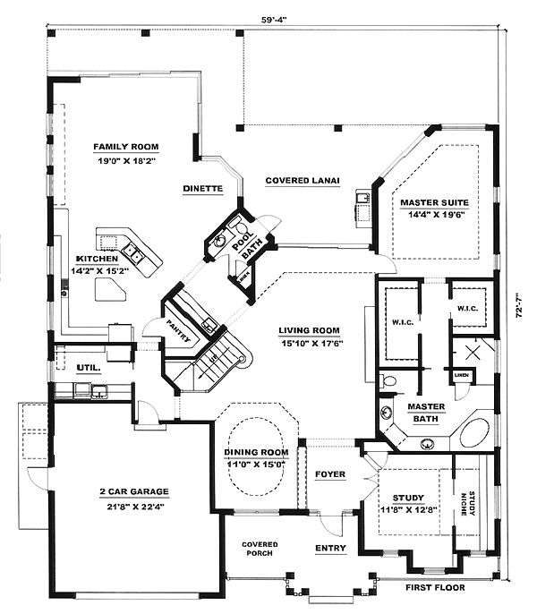 House Plan 60432 - Mediterranean Style with 3822 Sq Ft, 4 Bed, 3 Bath ...