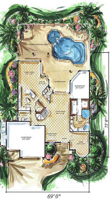 House Plan 60436 First Level Plan