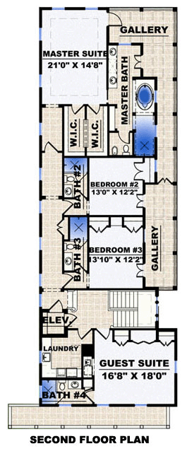 House Plan 60438 Second Level Plan