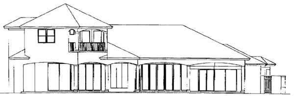 Florida Mediterranean Rear Elevation of Plan 60449