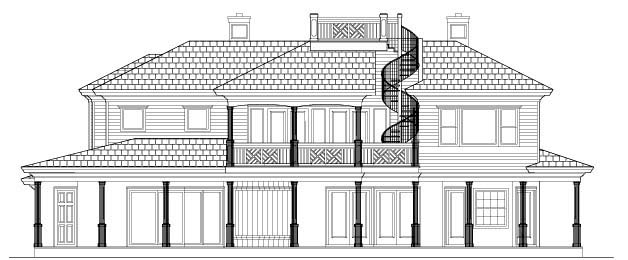 Florida Mediterranean Rear Elevation of Plan 60455