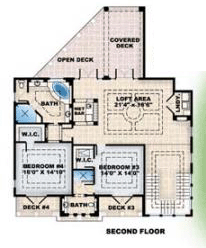 House Plan 60465 Second Level Plan