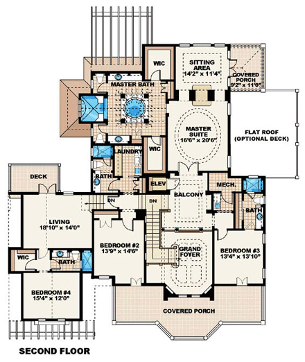 House Plan 60467 Second Level Plan