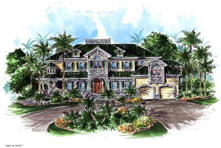 Florida Mediterranean Victorian Elevation of Plan 60469