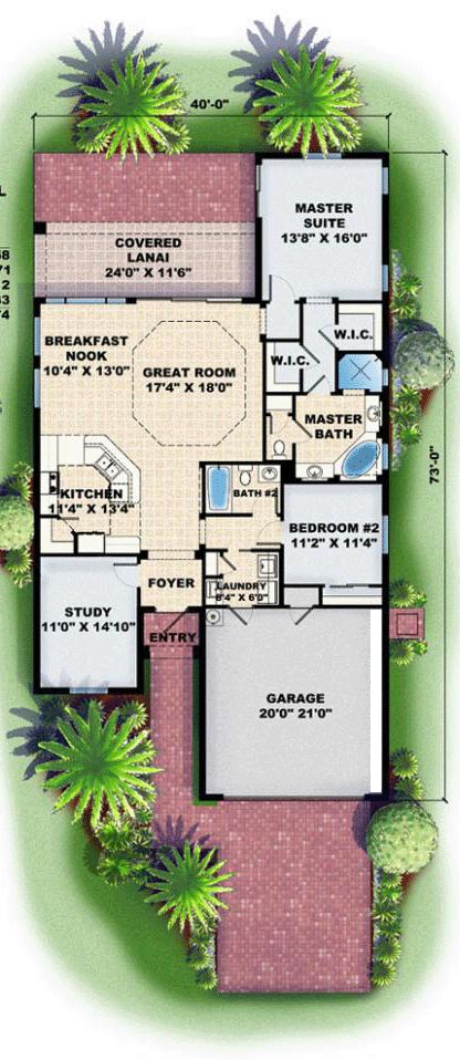 House Plan 60496 First Level Plan