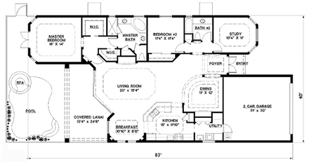 House Plan 60500 First Level Plan