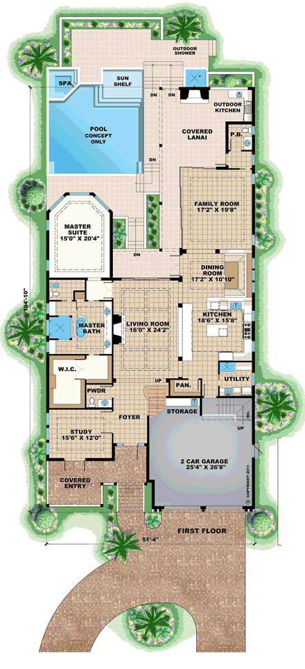 House Plan 60514 First Level Plan