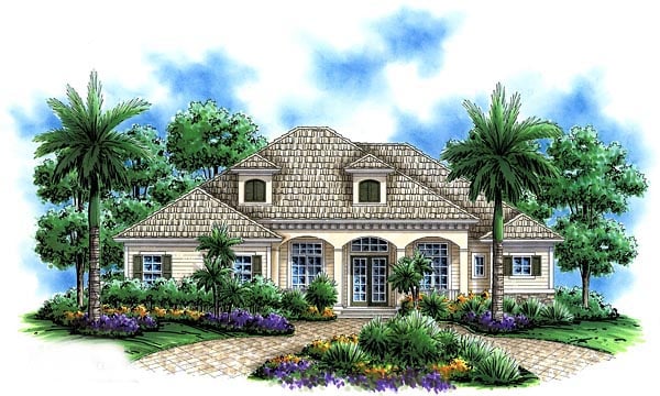 Plan 60515 | Mediterranean Style with 3 Bed, 3 Bath, 2 Car Garage