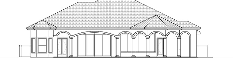 Florida Mediterranean Rear Elevation of Plan 60521