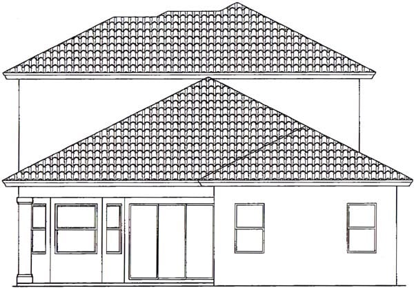 Florida Mediterranean Rear Elevation of Plan 60530